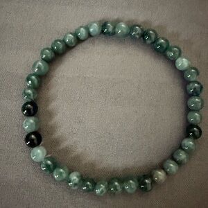 Two Blue Water Jade Beaded Bracelets